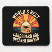Funny Cardboard Box Breaker Downer Sarcastic Recyc Mousepad (Vorne)