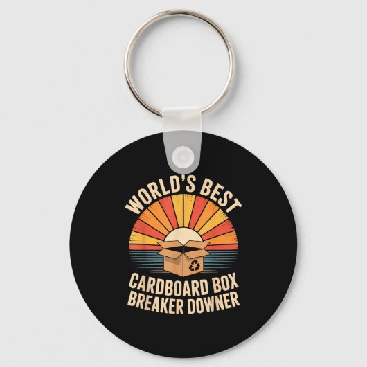 Funny Cardboard Box Breaker Downer Sarcastic Recyc Schlüsselanhänger (Vorderseite)
