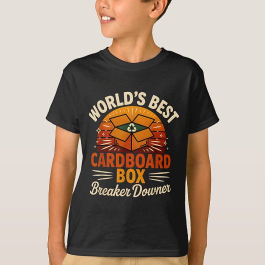Funny Cardboard Box Breaker Downer Sarcastic Retro T-Shirt (Vorderseite)