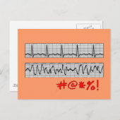 Funny Cardiac Rhythm Strip Geschenke Postkarte (Vorne/Hinten)