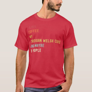 Funny Cardigan Welsh Corgi Retro Hund und Kaffee L T-Shirt