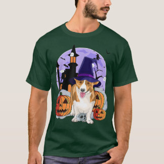 Funny Cardigan Welsh Dog Halloween Hexenkürbis T-Shirt