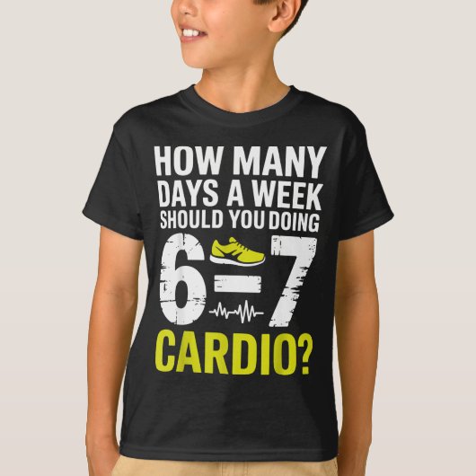 Funny Cardio Motivation Fitness Humor Running Work T-Shirt (Vorderseite)