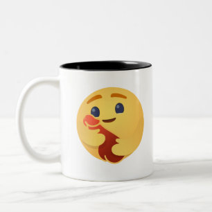 Funny Care Emojis Facebook Zweifarbige Tasse