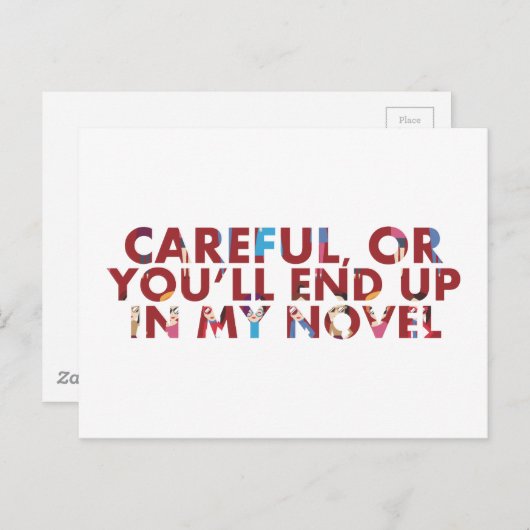 Funny Careful, oder Sie werden am Ende in Roman (G Postkarte (Vorne/Hinten)