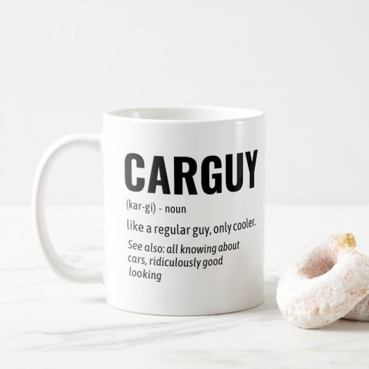 Funny Carguy Wörterbuch Kaffeetasse (Mit Donut)