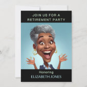 Funny Caricature Retirement Party  Einladung (Vorderseite)