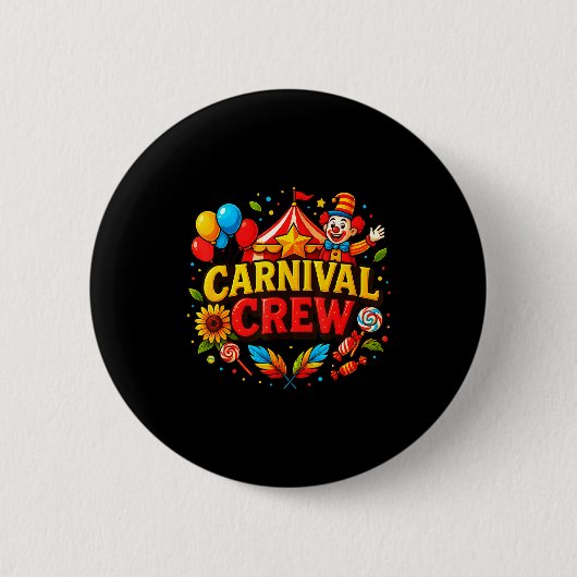 Funny Carnival Crew Circus Party Staff Costume Pri Button (Vorderseite)