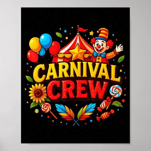 Funny Carnival Crew Circus Party Staff Costume Pri Poster (Vorne)