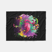Funny Carnival Party Flamingo Fleecedecke (Vorderseite (Horizontal))