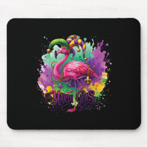 Funny Carnival Party Flamingo Mousepad