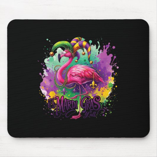 Funny Carnival Party Flamingo Mousepad (Vorne)