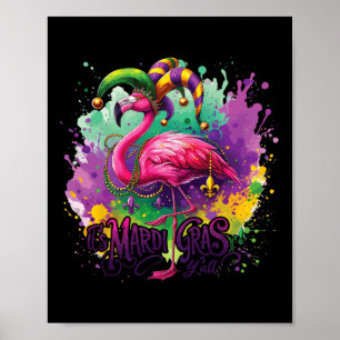 Funny Carnival Party Flamingo Poster