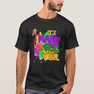 Funny Carnival Party Niedlich Flamingo Mardi Gras  T-Shirt