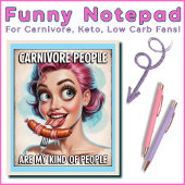 Funny Carnivore Bacon Wurst Fleisch GRILLEN Grill Notizblock