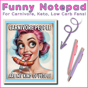 Funny Carnivore Bacon Wurst Fleisch GRILLEN Grill  Notizblock