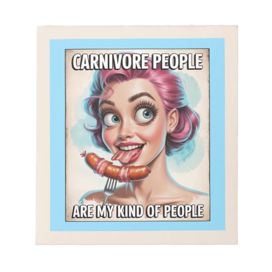 Funny Carnivore Bacon Wurst Fleisch GRILLEN Grill Notizblock (Vorderseite)
