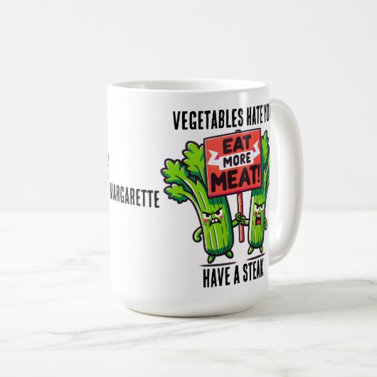 funny carnivore Mug Kaffeetasse (VorderseiteRechts)