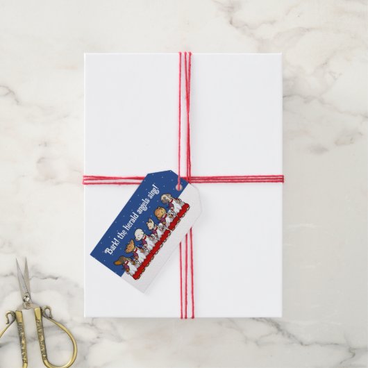 Funny Carol Singing Dogs Christmas Pug Pomeranian Geschenkanhänger (Mit Garn)