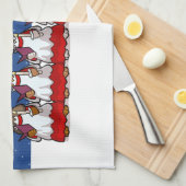 Funny Carol Singing Dogs Christmas Pug Pomeranian Geschirrtuch (Viertel Falte)