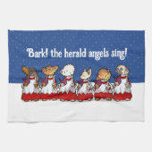 Funny Carol Singing Dogs Christmas Pug Pomeranian Geschirrtuch (Horizontal)