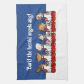 Funny Carol Singing Dogs Christmas Pug Pomeranian Geschirrtuch (Vertikal)