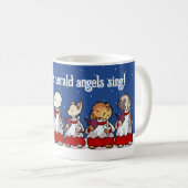 Funny Carol Singing Dogs Christmas Pug Pomeranian Kaffeetasse (VorderseiteRechts)