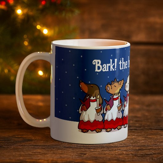 Funny Carol Singing Dogs Christmas Pug Pomeranian Kaffeetasse