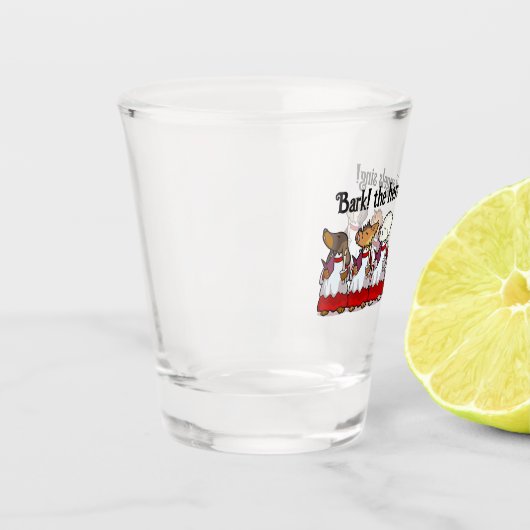 Funny Carol Singing Dogs Christmas Pug Pomeranian Schnapsglas (Links)