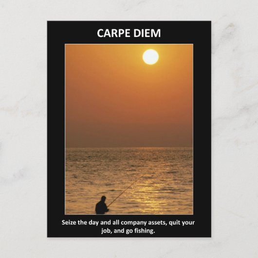 Funny Carpe Diem Seize Der Tag Postkarte (Vorderseite)