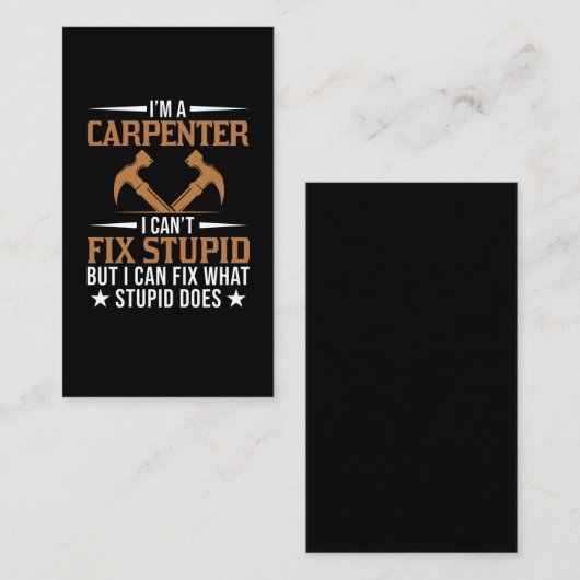 Funny Carpenter Dad Woodworking Husband Craftsman Visitenkarte (Vorne/Hinten)