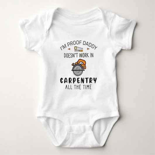 Funny Carpenter Daddy Woodworker Baby Carpentry Strampler (Vorderseite)