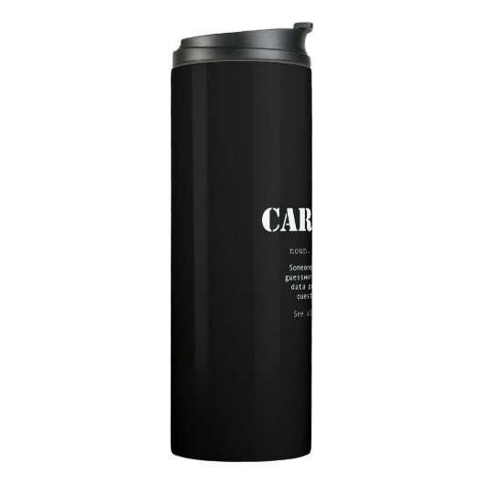 Funny Carpenter Geschenk - Wörterbuchdefinition Thermosbecher (Nach links gedreht)