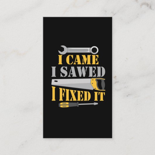 Funny Carpenter Saat Handyman Workshop Tools Visitenkarte (Vorderseite)