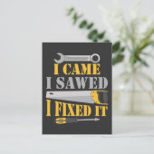 Funny Carpenter Saw Handyman Workshop Tools Postkarte (Stehend Vorderseite)