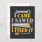 Funny Carpenter Saw Handyman Workshop Tools Postkarte (Vorne/Hinten)