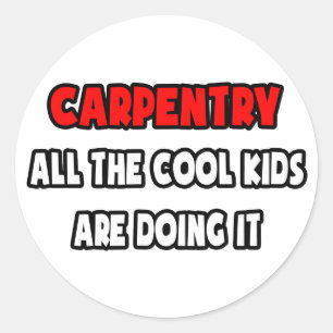 Funny Carpenter Shirts und Geschenke Runder Aufkleber