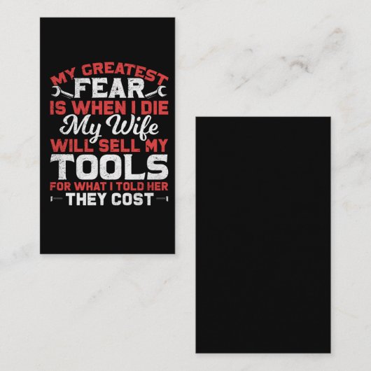 Funny Carpenter und Handwerker Husband Joke Visitenkarte (Vorne/Hinten)