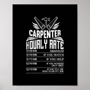 Funny Carpenter Woodworking Großer Geschenkgutsche Poster