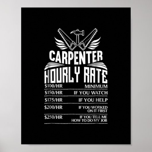 Funny Carpenter Woodworking Großer Geschenkgutsche Poster (Vorne)