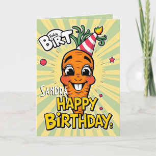 Funny Carrot Happy Birthday Karte