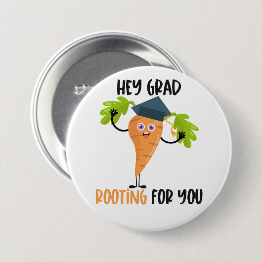 Funny Carrot Pun Abschluss Button (Vorne & Hinten)