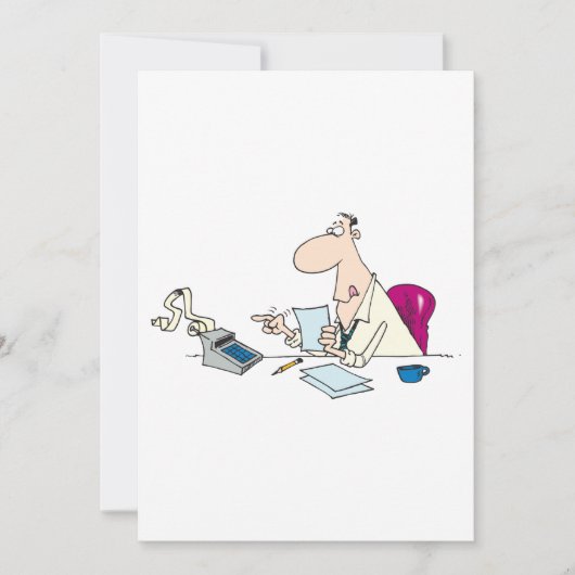 Funny Cartoon Accountant Büro Humor Einladung (Vorderseite)