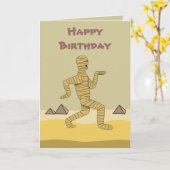 Funny Cartoon Ägyptische Mummy Pyramids Custom Karte (Gelbe Blume)