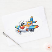 Funny Cartoon Airplane Character Sticker (Umschlag)