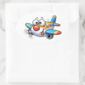 Funny Cartoon Airplane Character Sticker (Tasche)