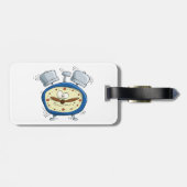 Funny Cartoon Alarm Uhr Quirky Weckte auf Gepäckanhänger (Rückseite horizontal)