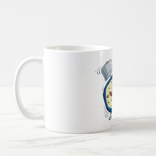 Funny Cartoon Alarm Uhr Quirky Weckte auf Kaffeetasse (Links)