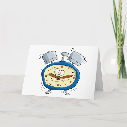 Funny Cartoon Alarm Uhr Quirky Weckte auf Karte