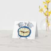 Funny Cartoon Alarm Uhr Quirky Weckte auf Karte (Gelbe Blume)